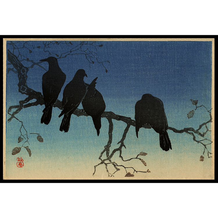 <b>CROWS ON A COLD NIGHT</b> / <em>Takahashi Hiroaki (Shotei)<br>1930<br><br><b>SOLD</b></em>