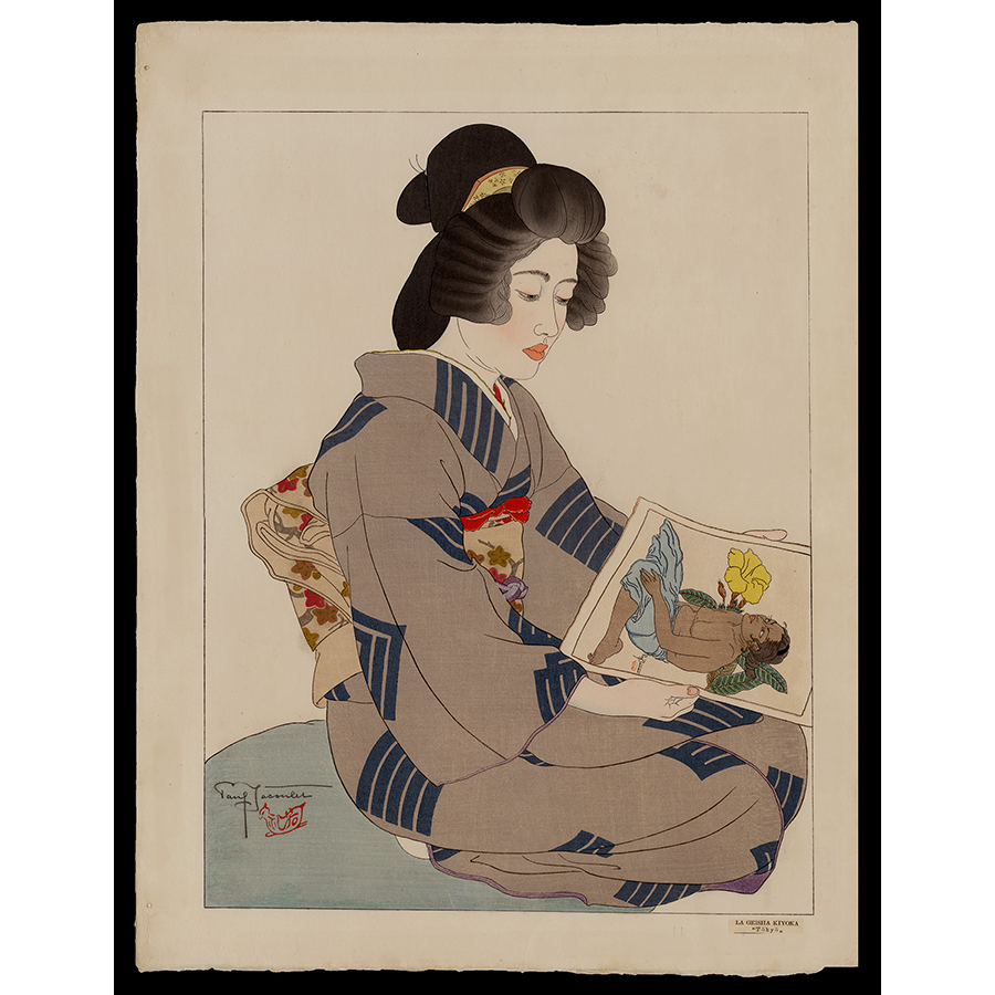 <b>LA GEISHA KIYOKA</b> / <em>Paul Jacoulet<br>1935<br><br><b>SOLD</b></em>