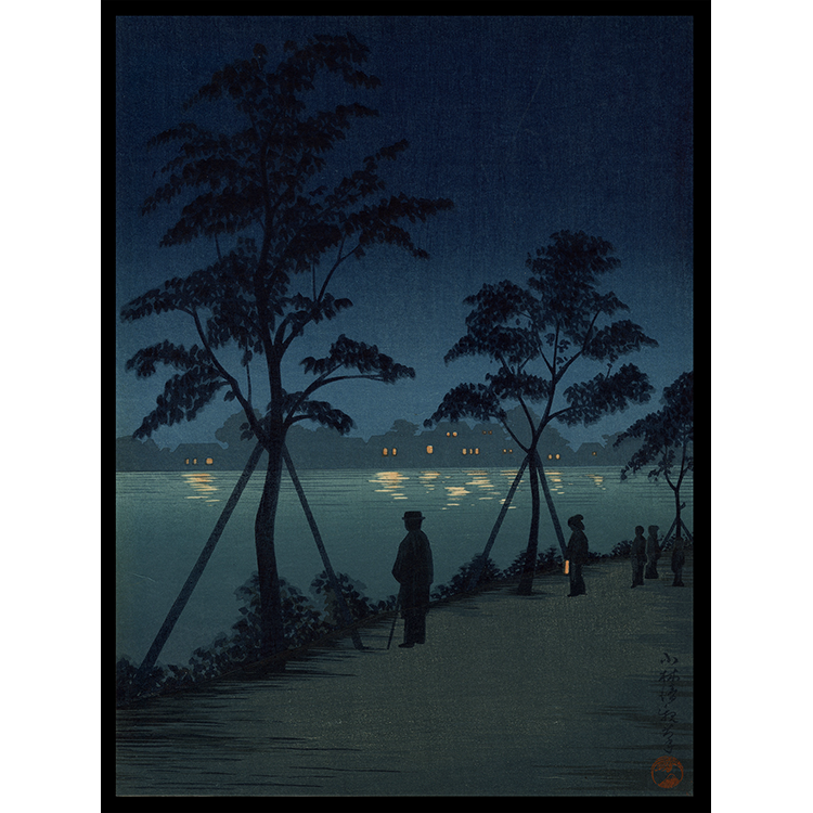 <b>NIGHT SCENE AT SUMIDA RIVER</b> / <em>Kobayashi Kiyochika<br>c. 1930<br><br><b>SOLD</b></em>
