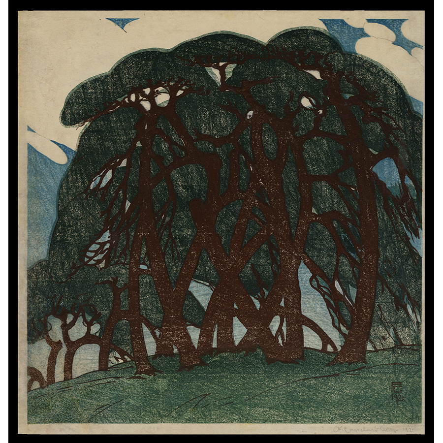 <b>PINES NEAR YOTSUYA MITSUKE</b> / <em>Fritz Capelari<br>1920<br><br><b>SOLD</b></em>