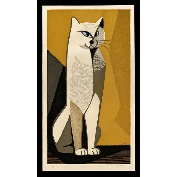 <b>White Cat</b> / <em>Tomoo Inagaki<br>1957<br><br><b>SOLD</b></em>