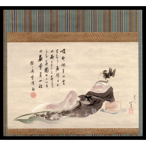 <b>RECLINING COURTESAN PAINTING</b><br /><em>Kastushika Hokusai<br />c. 1802<br /><br/>Price Upon Request</em>