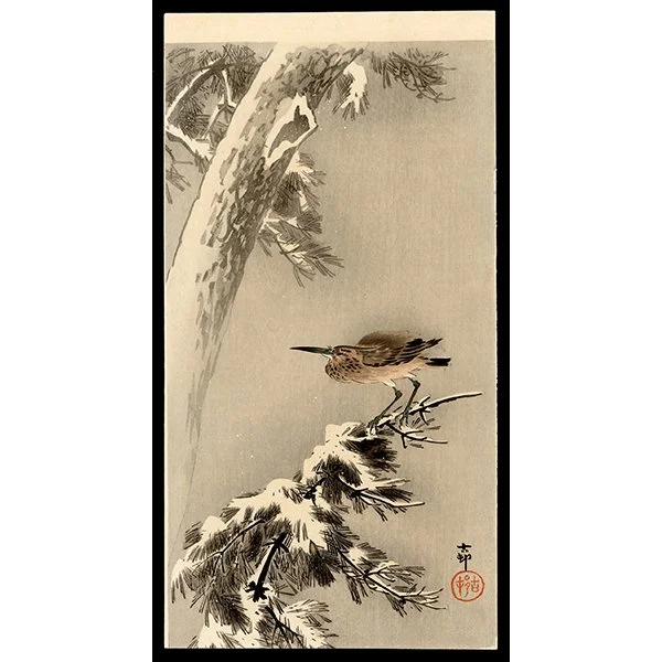 <b>HERON ON PINE BRANCH</b> / <em>Ohara Koson<br>1925<br><br><B>SOLD</B></em>