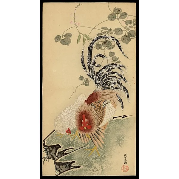 <b>ROOSTERS</b> / <em>Ito Jakuchu<br>c. 1910<br><br>$950</em>