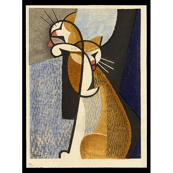 <b>CAT MAKING UP</b> / <em>Tomoo Inagaki<br>1955<br><br><b>SOLD</b></em>