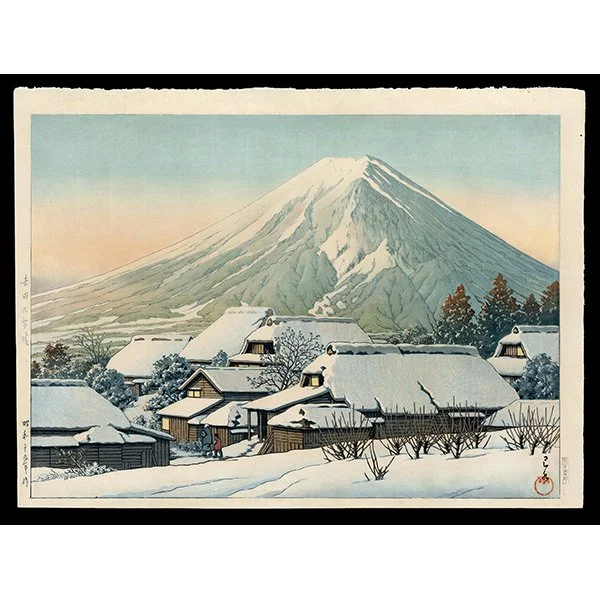 <b>CLEARING AFTER A SNOWFALL, YOSHIDA</b> / <em>Kawase Hasui<br>1944<br><br><B>SOLD</B></em>