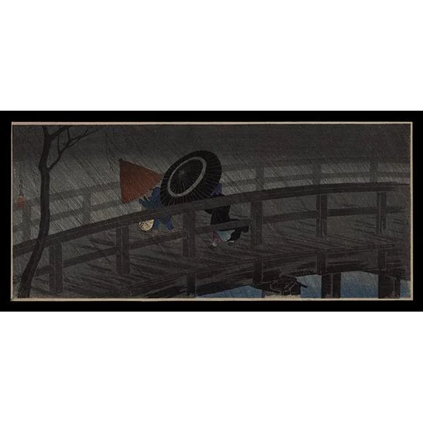 <b>IZUMI BRIDGE IN RAIN</b> / <em>Takahashi Hiroaki (Shotei)<br>1930<br><br>$2,500</em>