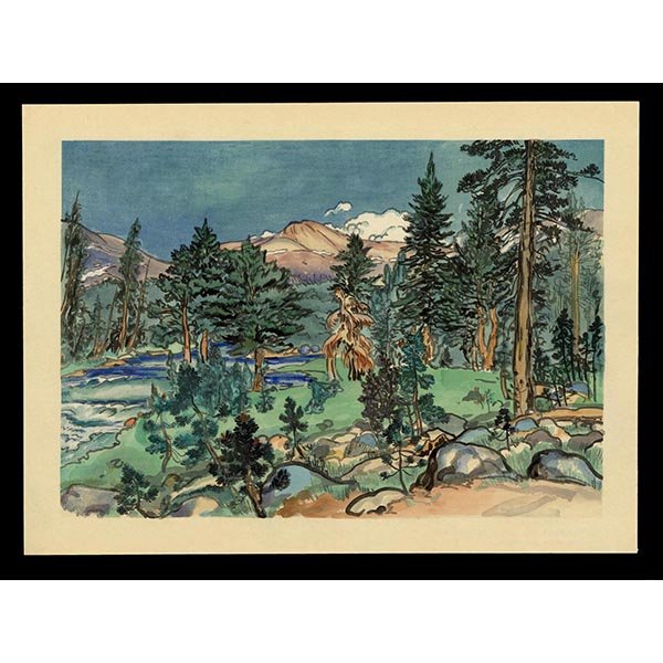 <b>CLOUDS, UPPER LYELL TRAIL, ALONG LYELL FORK</b> / <em>Chiura Obata<br>1930<br><br><B>SOLD</B></em>
