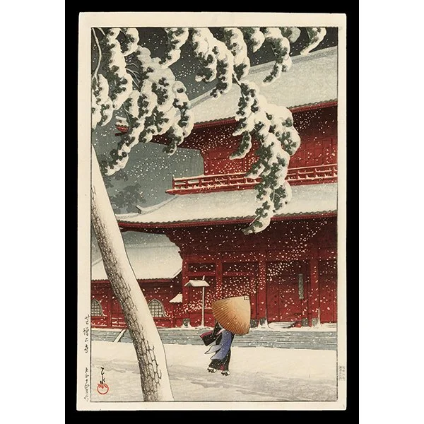 <b>ZOJOJI TEMPLE, SHIBA</b> / <em>Kawase Hasui<br>1925<br><br><B>SOLD</B></em>