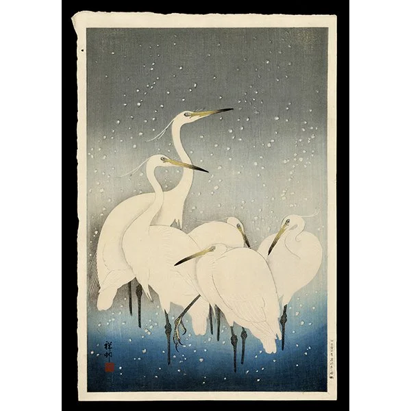 <b>EGRETS IN THE SNOW</b> / <em>Ohara Shoson<br>1927<br><br><b>SOLD</b></em>