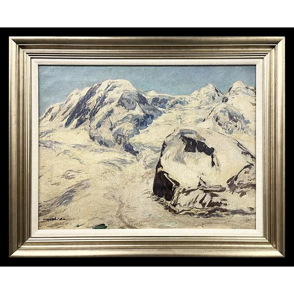 <b>MT. ROSA AND MONTA ROSA GLACIER FROM GORNERGRAT, WALLIS, SWITZERLAND</b> / <em>Hiroshi Yoshida<br>20th Century<br><br><b>SOLD</b></em>