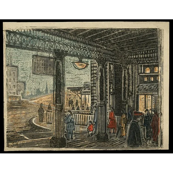 <b>TRAIN STATION</b> / <em>Shintaro Takeda<br>c.1920<br><br><b>SOLD</b></em>