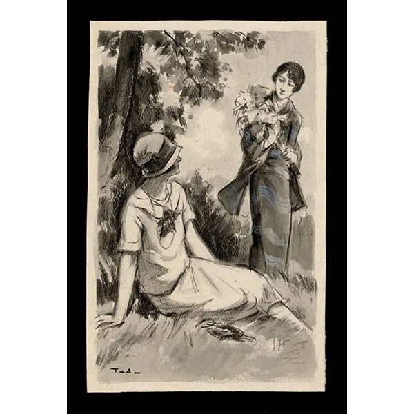 <b>WOMEN BENEATH TREES</b> / <em>Unknown Japanese Artist<br>c. 1925-1930<br><br><B>RESERVED</B></em>