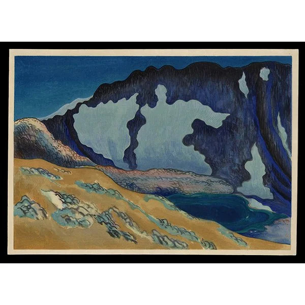 <b>SILENCE, LAST TWILIGHT ON AN UNKNOWN LAKE, JOHNSON PEAK</b> / <em>Chiura Obata<br>1930<br><br><B>SOLD</B></em>