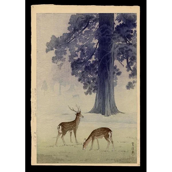 <b>MORNING MIST AT NARA PARK</b> / <em>Kasamatsu Shiro<br>1937<br><br><B>SOLD</B></em>