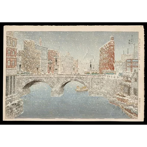 <b>NIHONBASHI BRIDGE IN SNOW</b> / <em>Bannai Kokan<br>1933<br><br>$4,500</em>