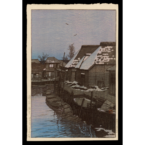<b>LINGERING SNOW IN URAYASU</b> / <em>Kawase Hasui<br>1932<br><br><B>SOLD</B></em>