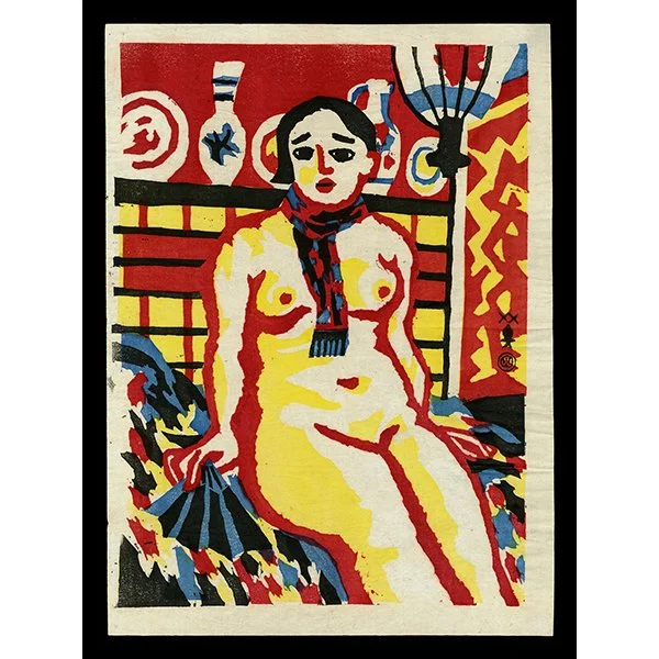 <b>NUDE WEARING SCARF</b> /<em>Hide Kawanishi<br>1933<br><br><B>SOLD</B></em>
