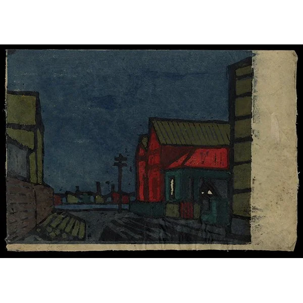 <b>FACTORY DISTRICT (RED WALL)</b> / <em>Tadashige Ono<br>1934<br><br>$1,500</em>