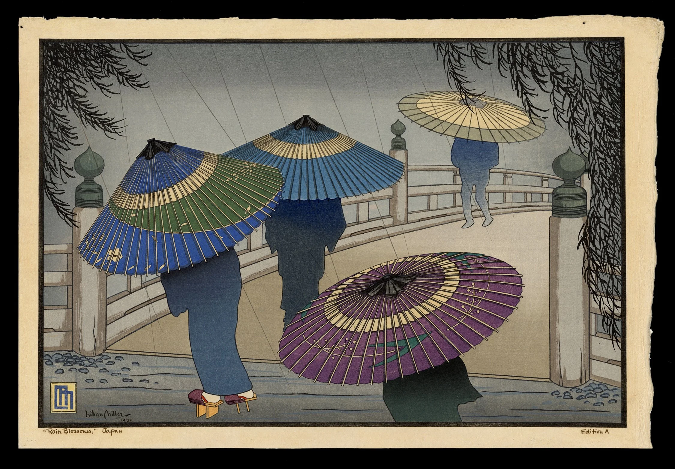 Rain Blossom, A | Lilian May Miller | Shin Hanga | Japanese