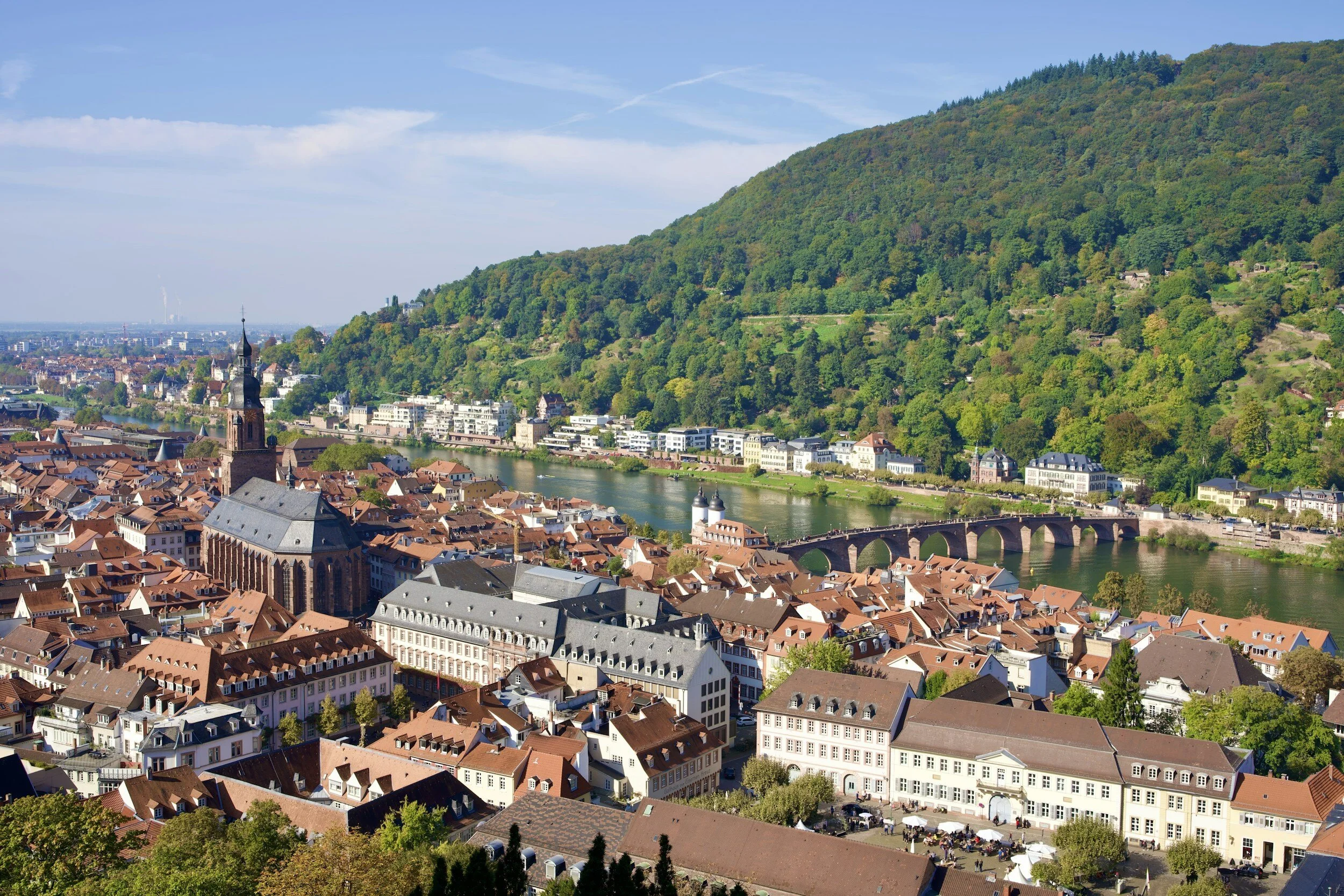 View of Neckar river from Heidelberg Castle, Germany