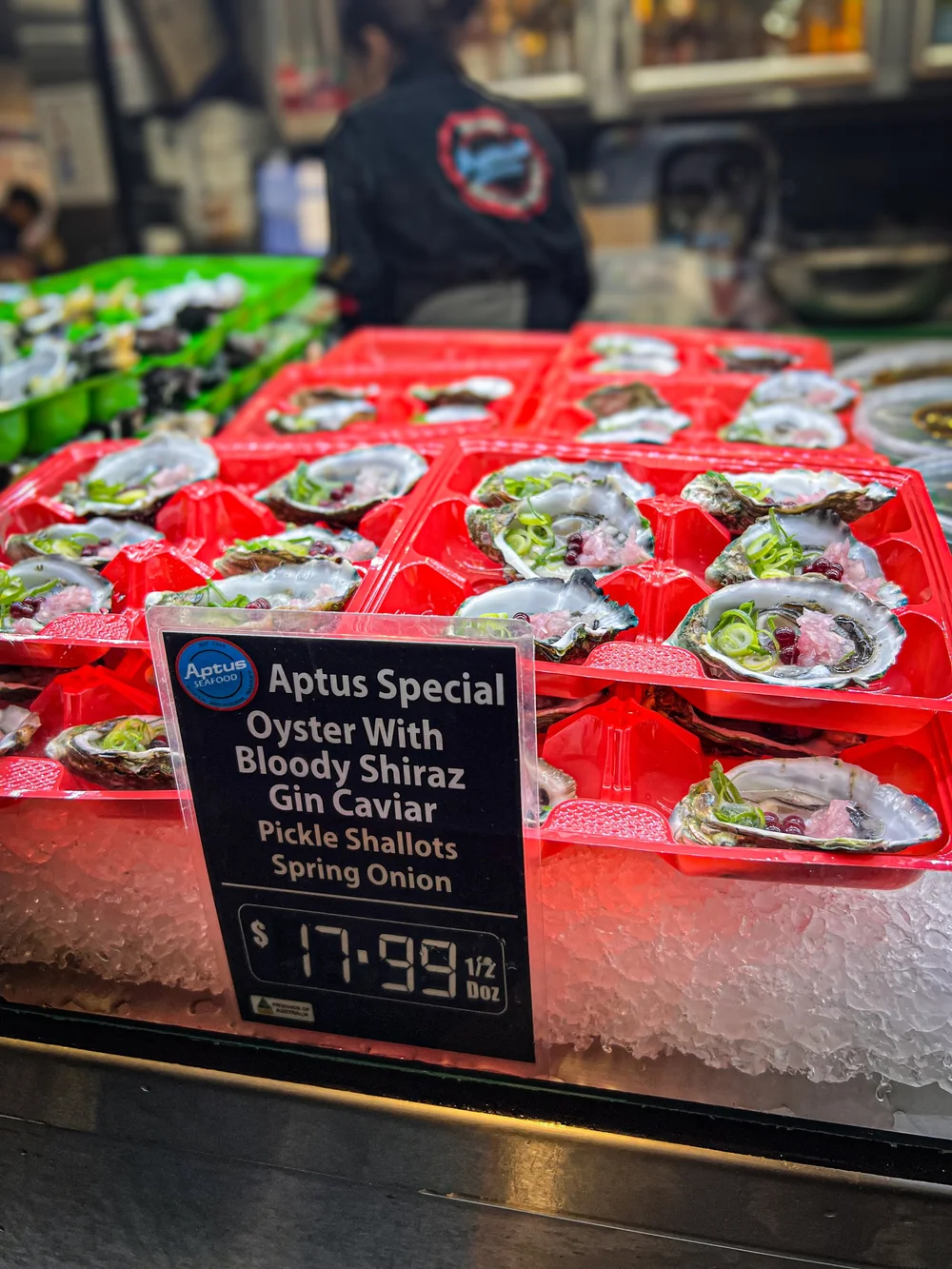 Fresh oysters at the South Melbourne Market