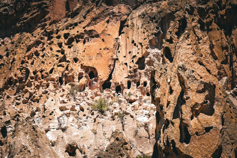Wide angle view of the dwellings
