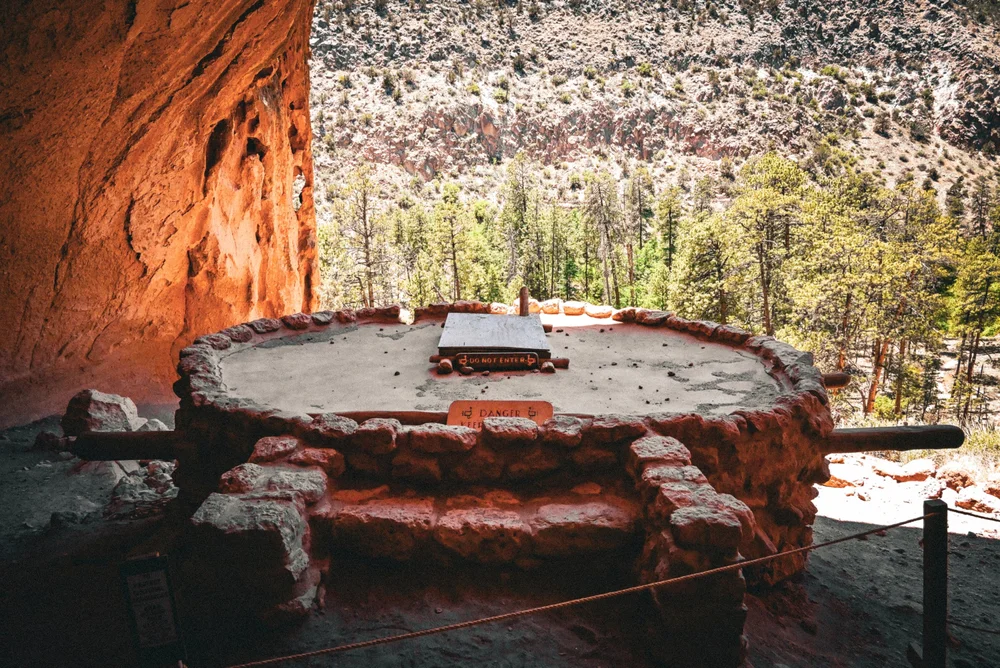 The closed kiva inside Alcove House
