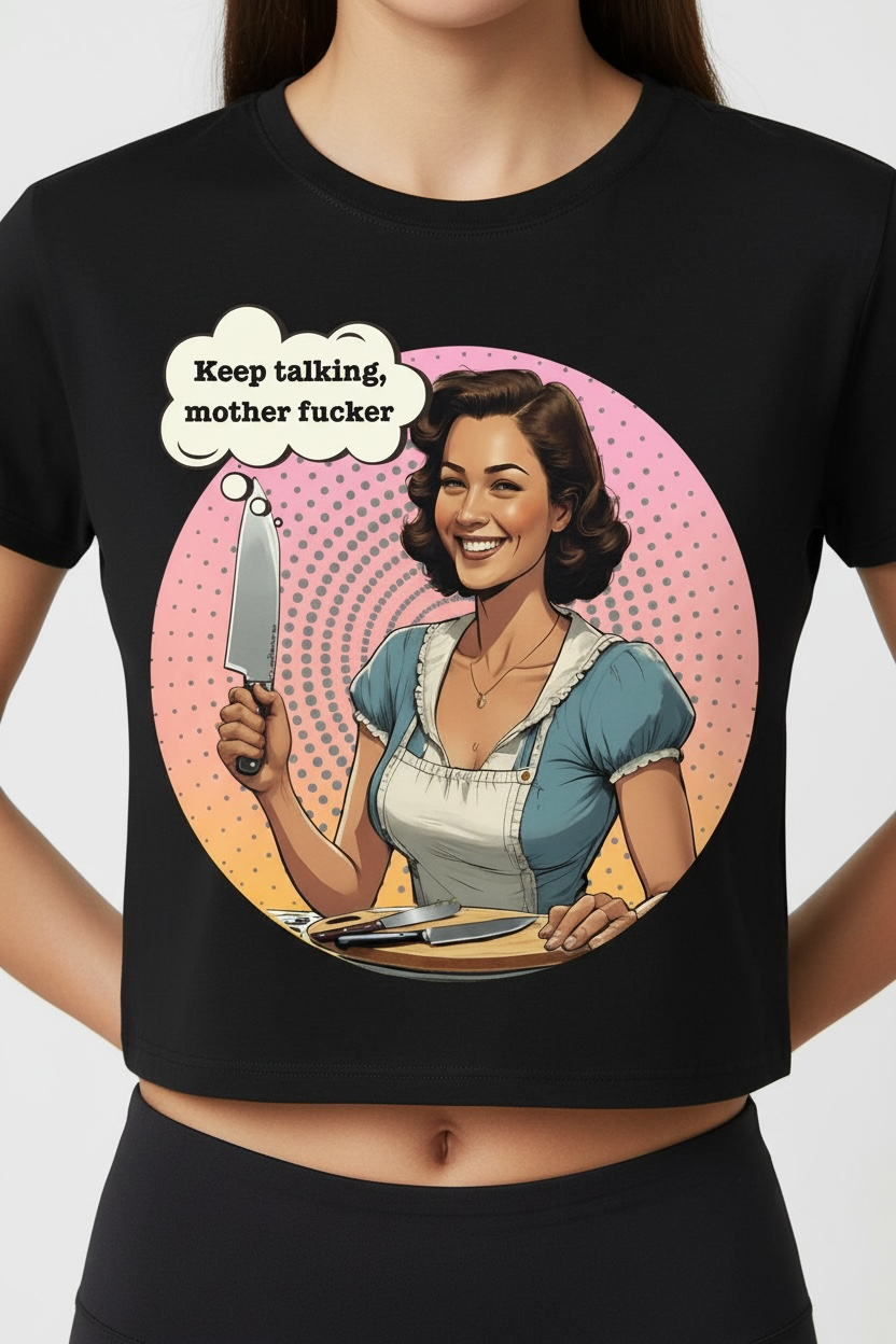 Keep Talking Mother Fucker Crop Top by The Bitter Bitch Co