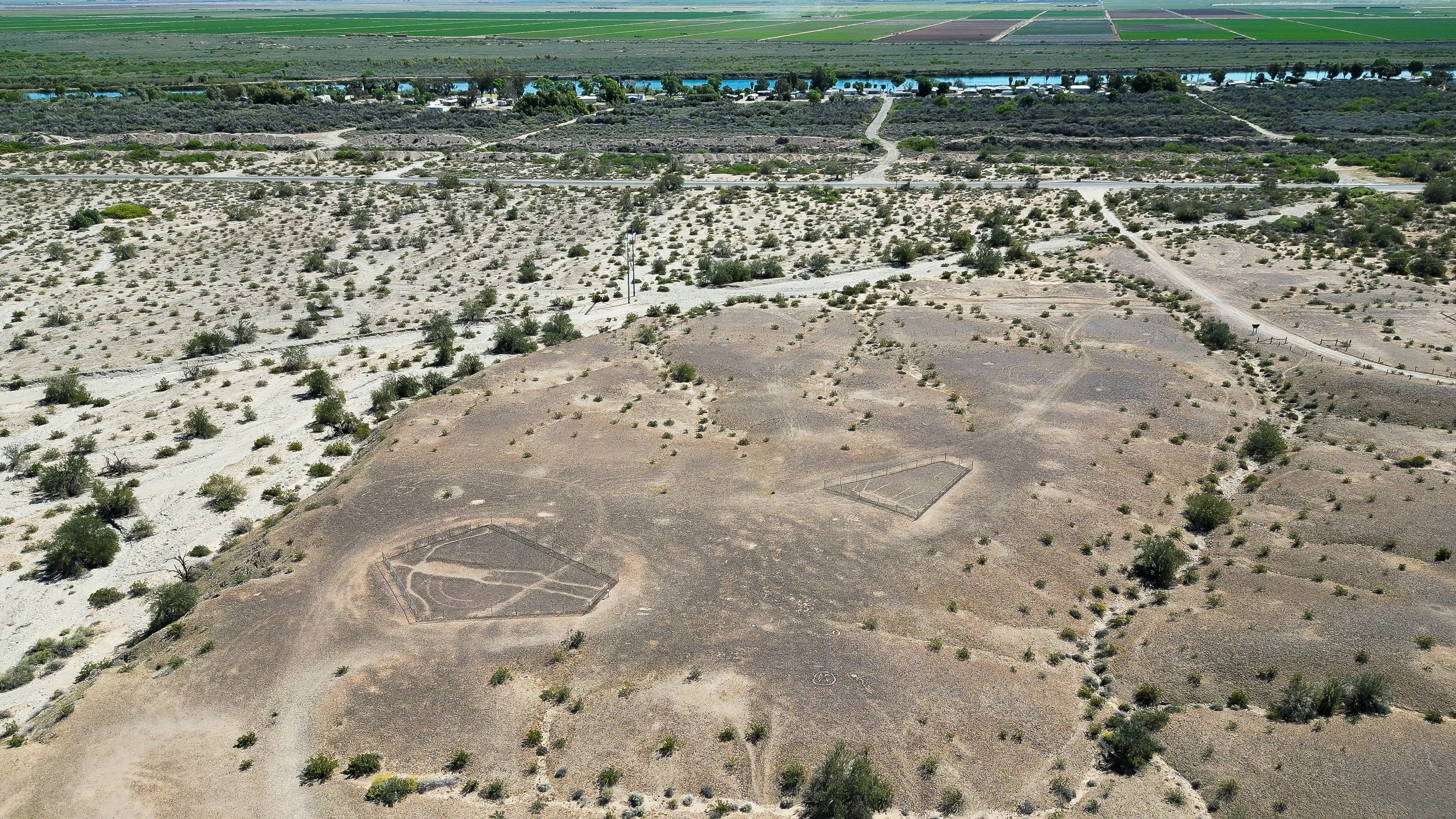 Aerial view of Blythe Intaglios, Blythe California