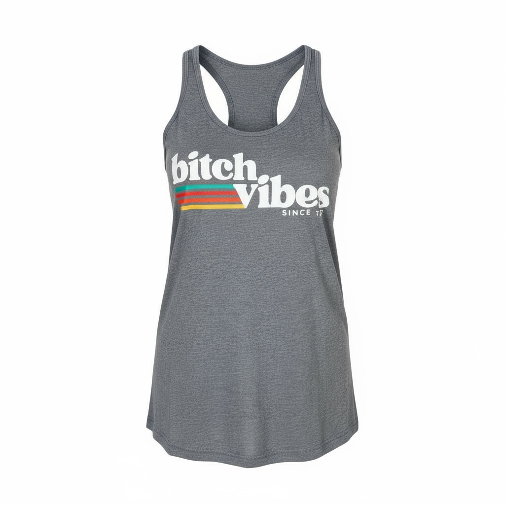 Bitch Vibes Retro racerback tank top by The Bitter Bitch Co