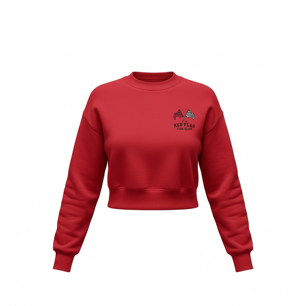 Red Flag Fan Club crop crewneck sweatshirt by The Bitter Bitch Co