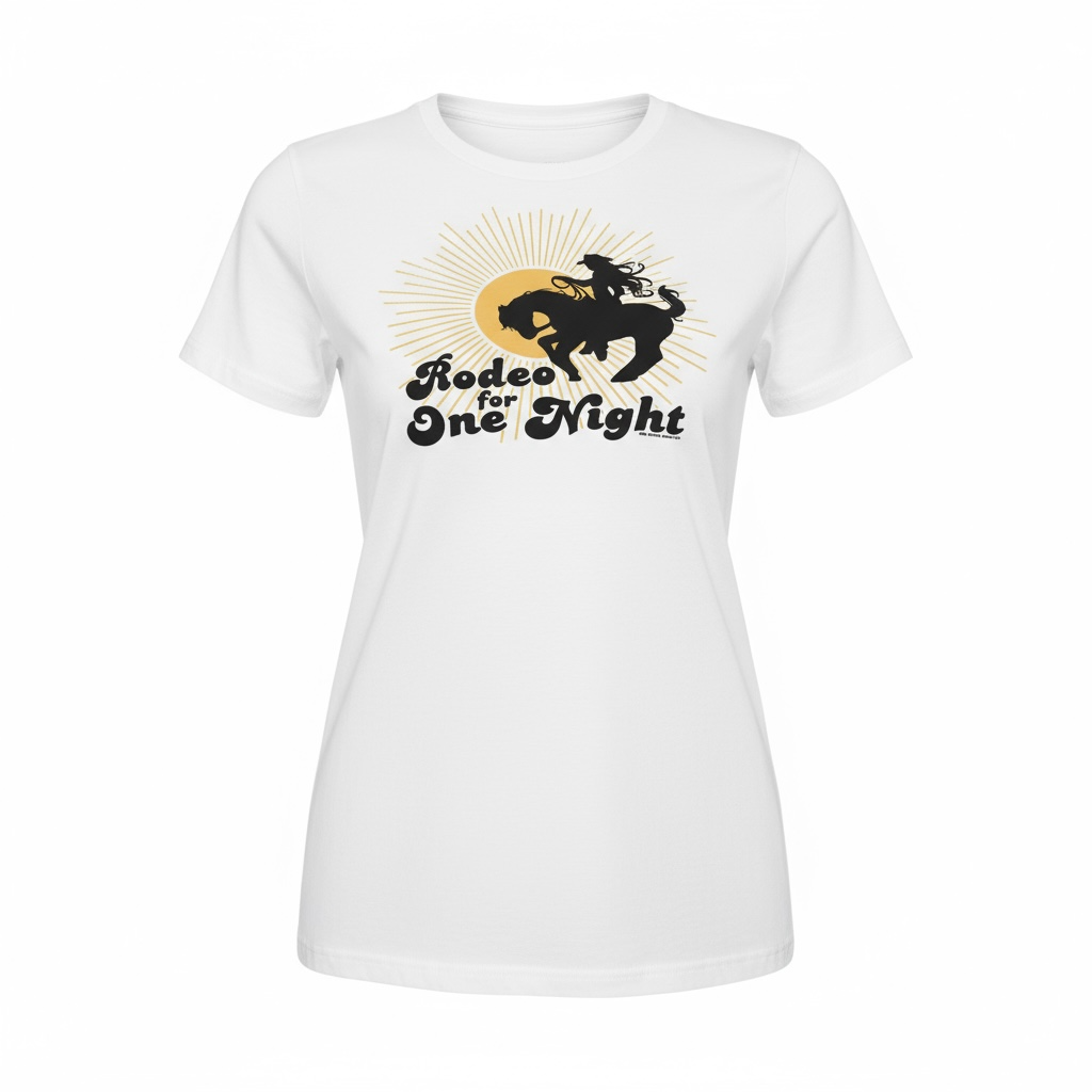 Rodeo for One Night vintage retro graphic tee, sublimated, by The Bitter Bitch Co
