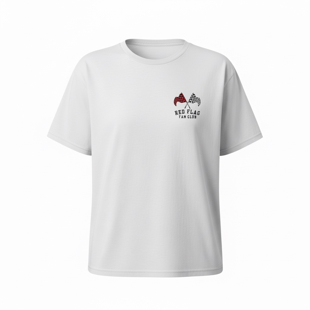 Red Flag Fan Club unisex tee in white by The Bitter Bitch Co.