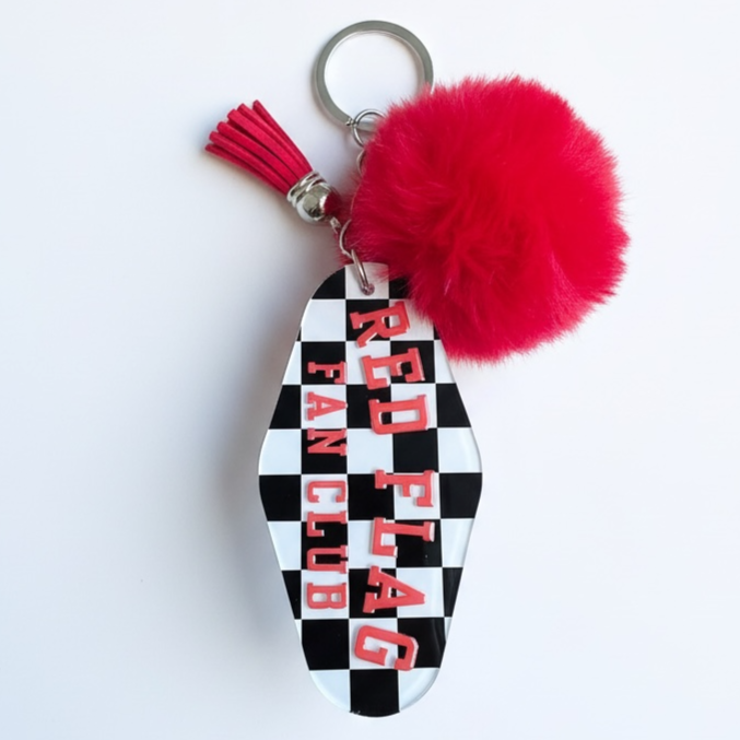 Red Flag Starter Pack - 1 shirt and one keychain bundle.  part of the red flag fan club collection by the bitter bitch co.png