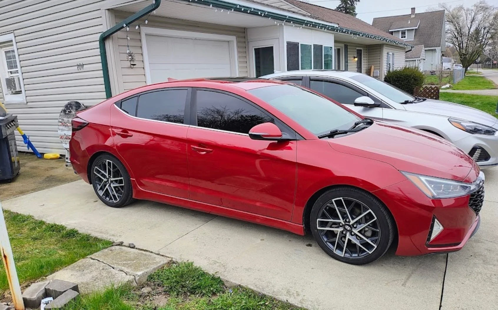Tinted Red Sedan