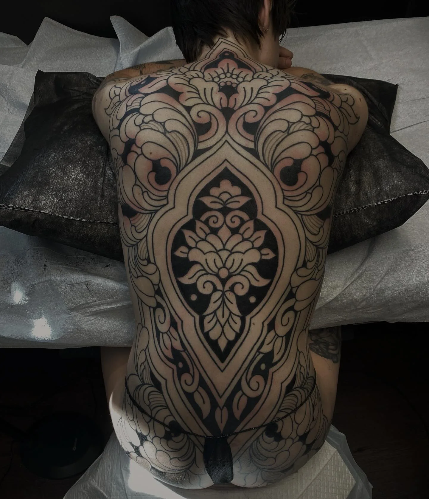 In progress for Sam &lt;3
&bull;
#ornamentaltattoo #denvertattoo #denvertattooartist #backtattoos #backpiecetattoo #blackworktattoo #boldtattoo #femaletattooer #denvertattooshop #coloradotattooartist