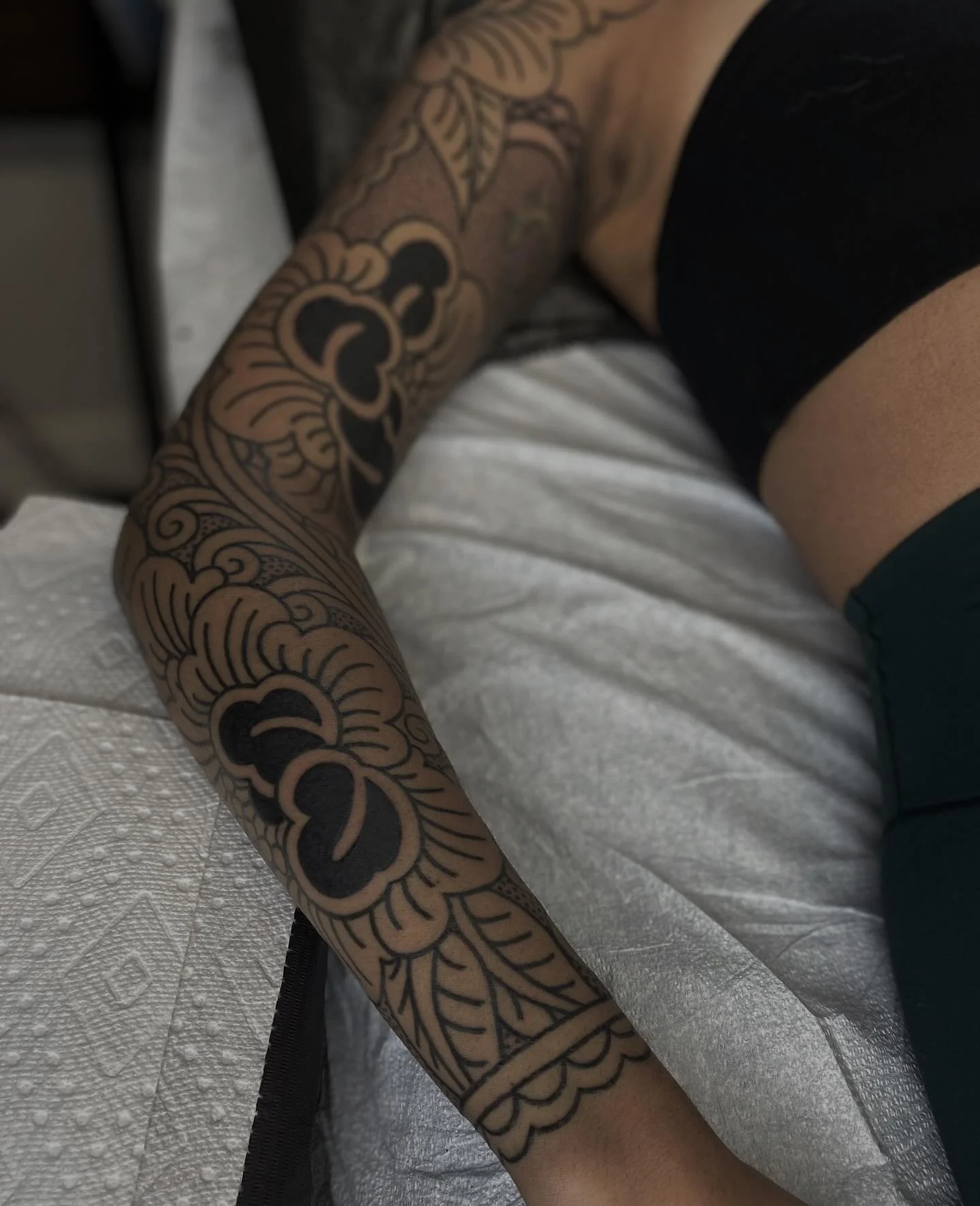 Sleeve in progress for Miranda, thank you so much &lt;3
&bull;
#denvertattoo #denvertattooartist #denvertattooshop #denvertattooer #sleevetattoos #sleevetattoo #armsleevetattoo #ornamentaltattoo #lineworktattoos #ladytattooer #coloradosprings #colora