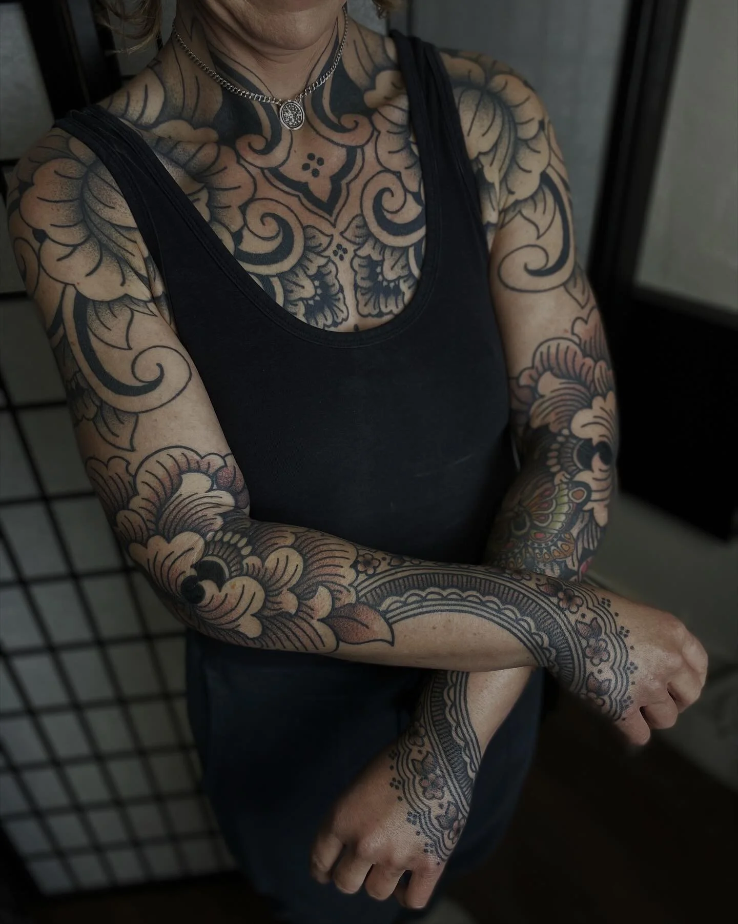 On-going project for Parris, chest/neck/shoulders are healed a couple of years, fresh shading on the lower arms/hands. Thanks as always, Parris, I can&rsquo;t wait to see what we create next!
&bull;
#denvertattoo #denvertattooartist #tattoo #tattooli