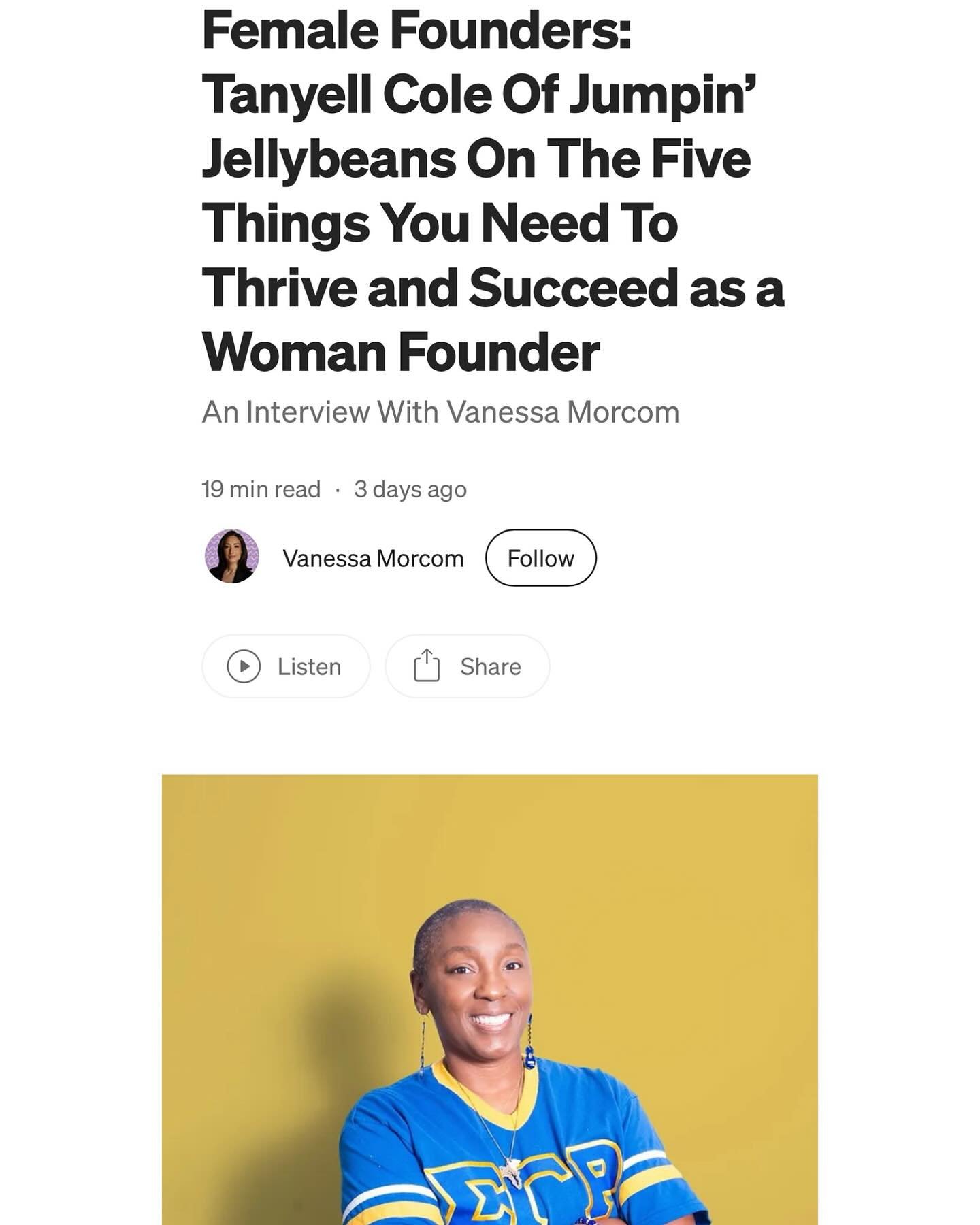 In an interview with Medium Magazine our founder @tanyellcole shares the top five things she believes you need to thrive as a female founder. She also shares some of her most interesting and embarrassing moments as a female founder. It&rsquo;s a read