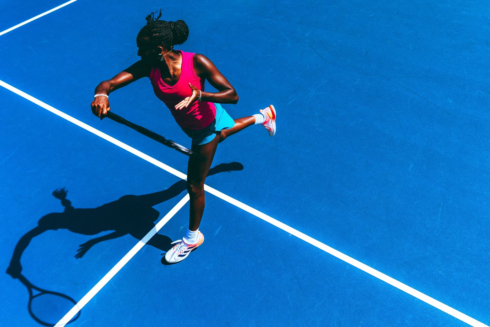 Tennis action photography — Chicago sports photographer athletic brand campaign