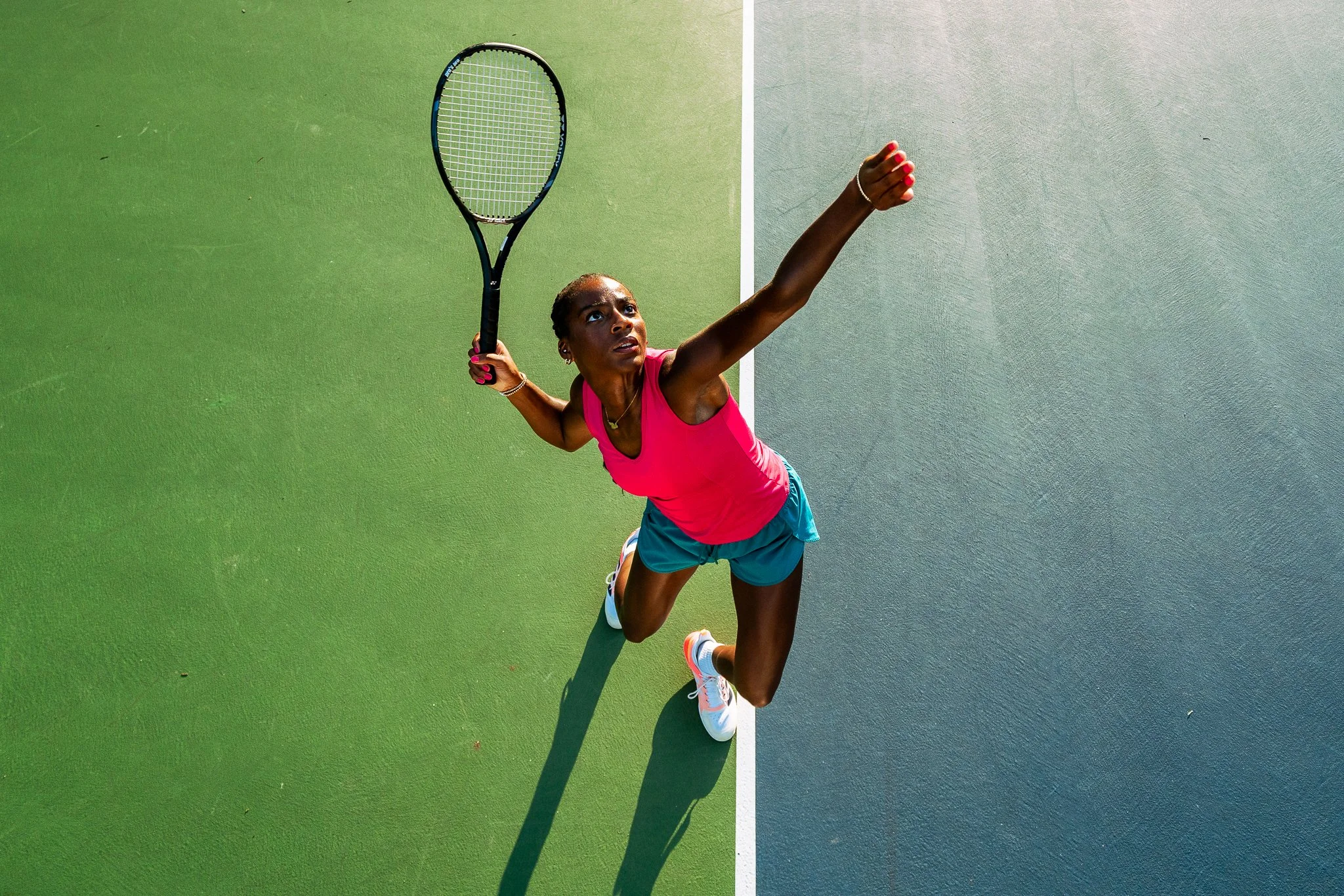Tennis action photography — Chicago sports photographer athletic brand campaign