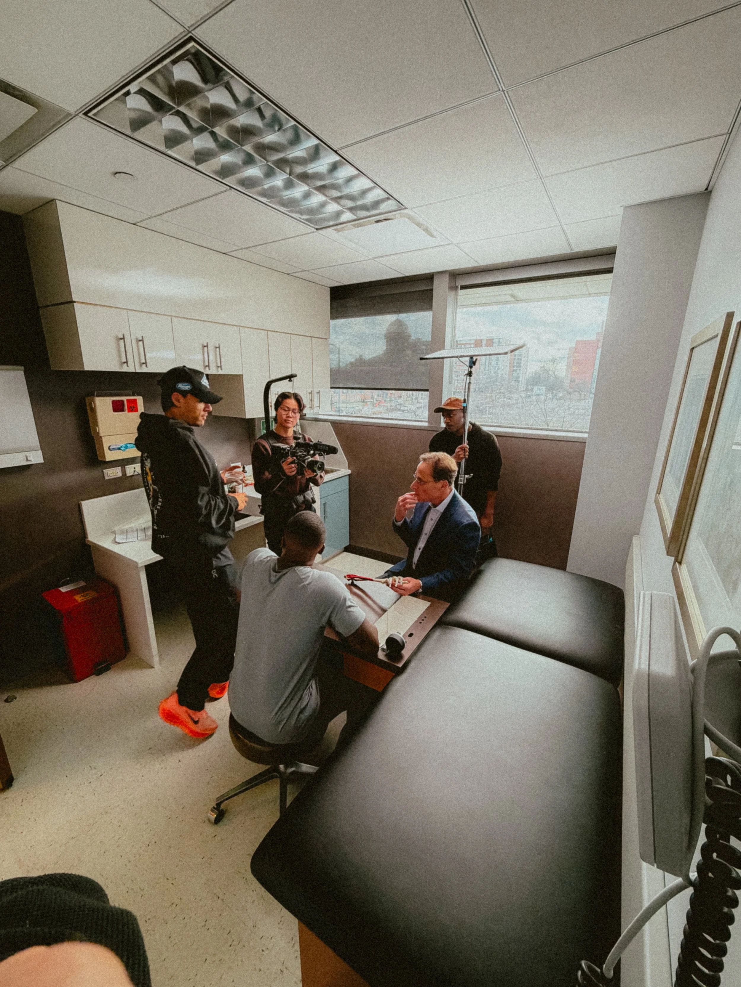 Andreas Endregaard directing commercial sports medicine campaign for Midwest Orthopedics at Rush Hospital