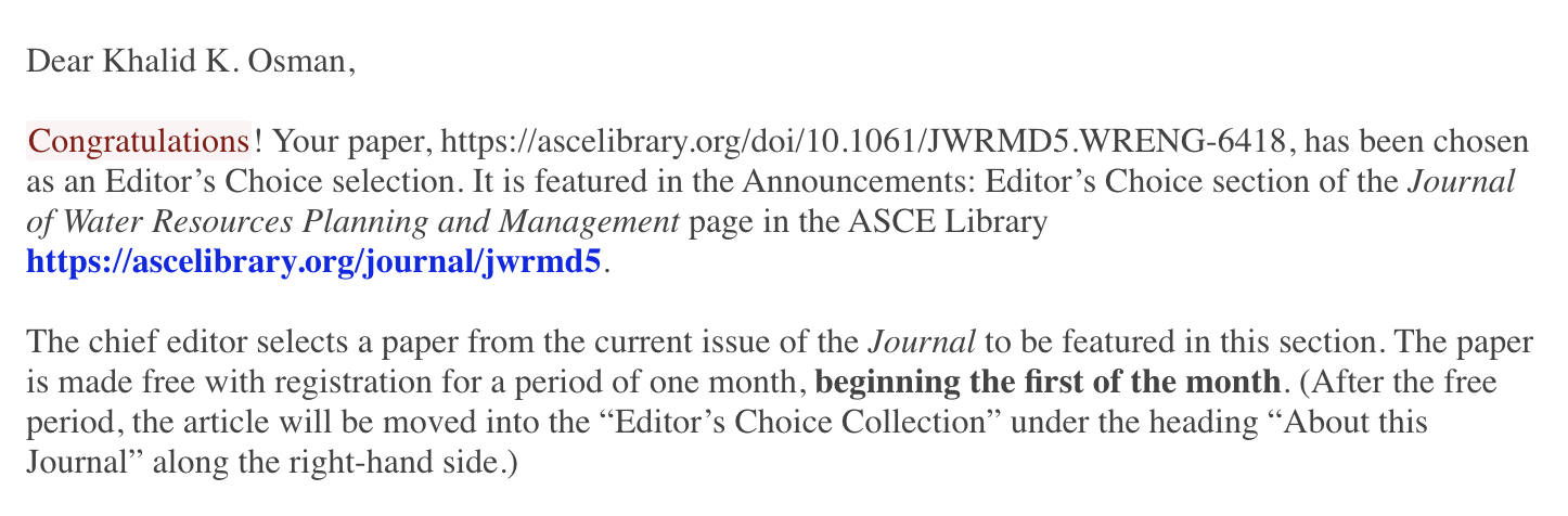 And the Editor’s Choice goes to…