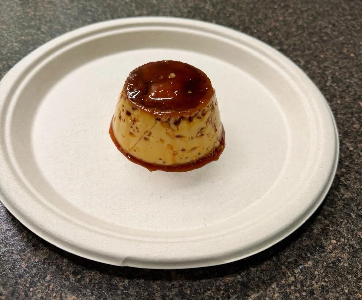 Flan is now available in our menu! 🍮
 $5