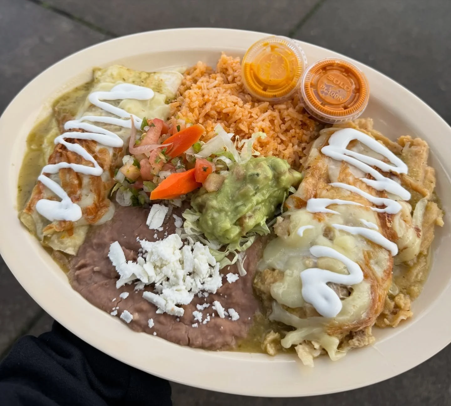 ✨Combo deal happening this week at both locations. 

Choice of 1 Tamal and 1 Enchilada with your side of rice and beans.  Let us know if you try it and if we should add to menu 👀