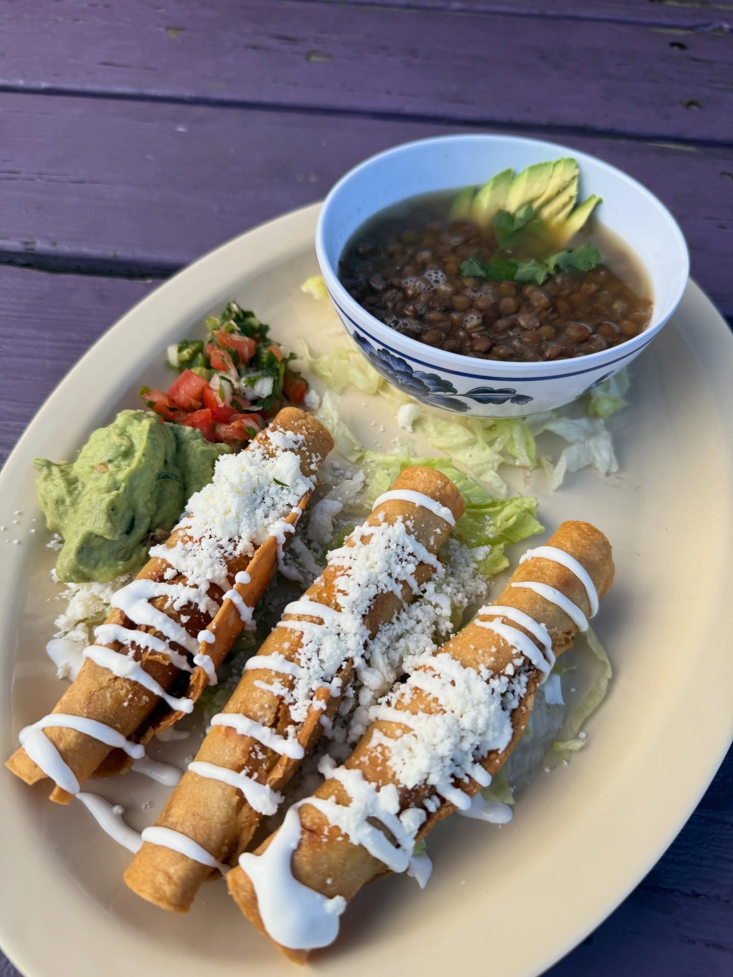 This rainy weather calls for something warm. For a limited time at our @havalinapdx location. We have lentil soup and tacos dorados. 🌧️😋