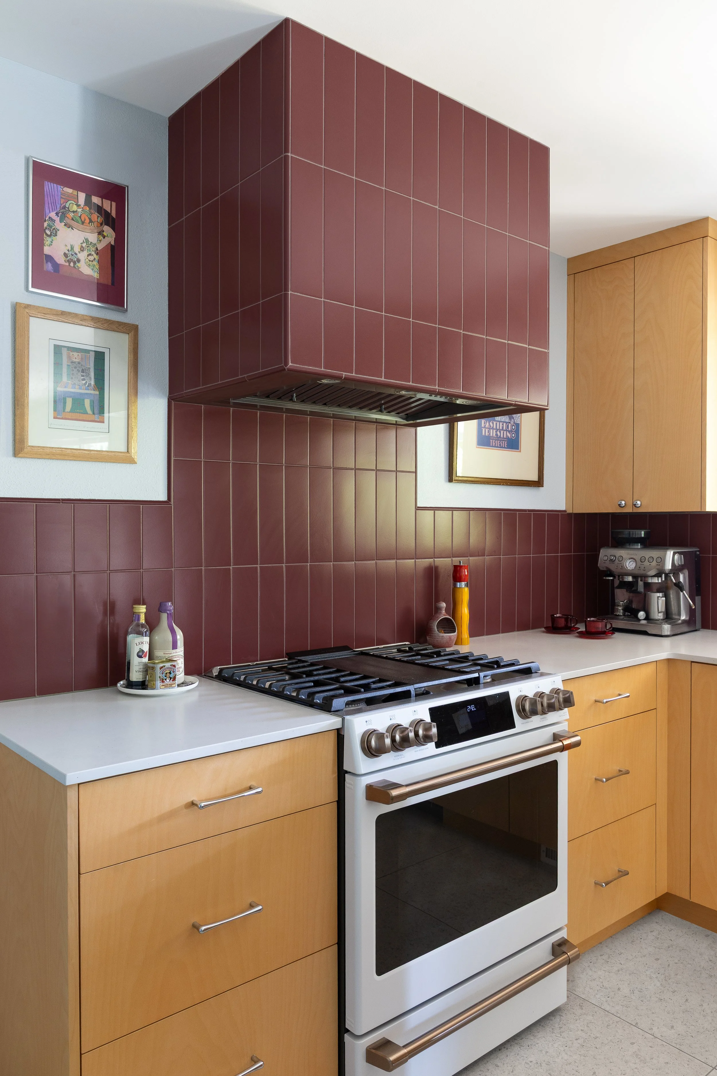 A light, vibrant, and re-energized mid century modern kitchen renovation. 