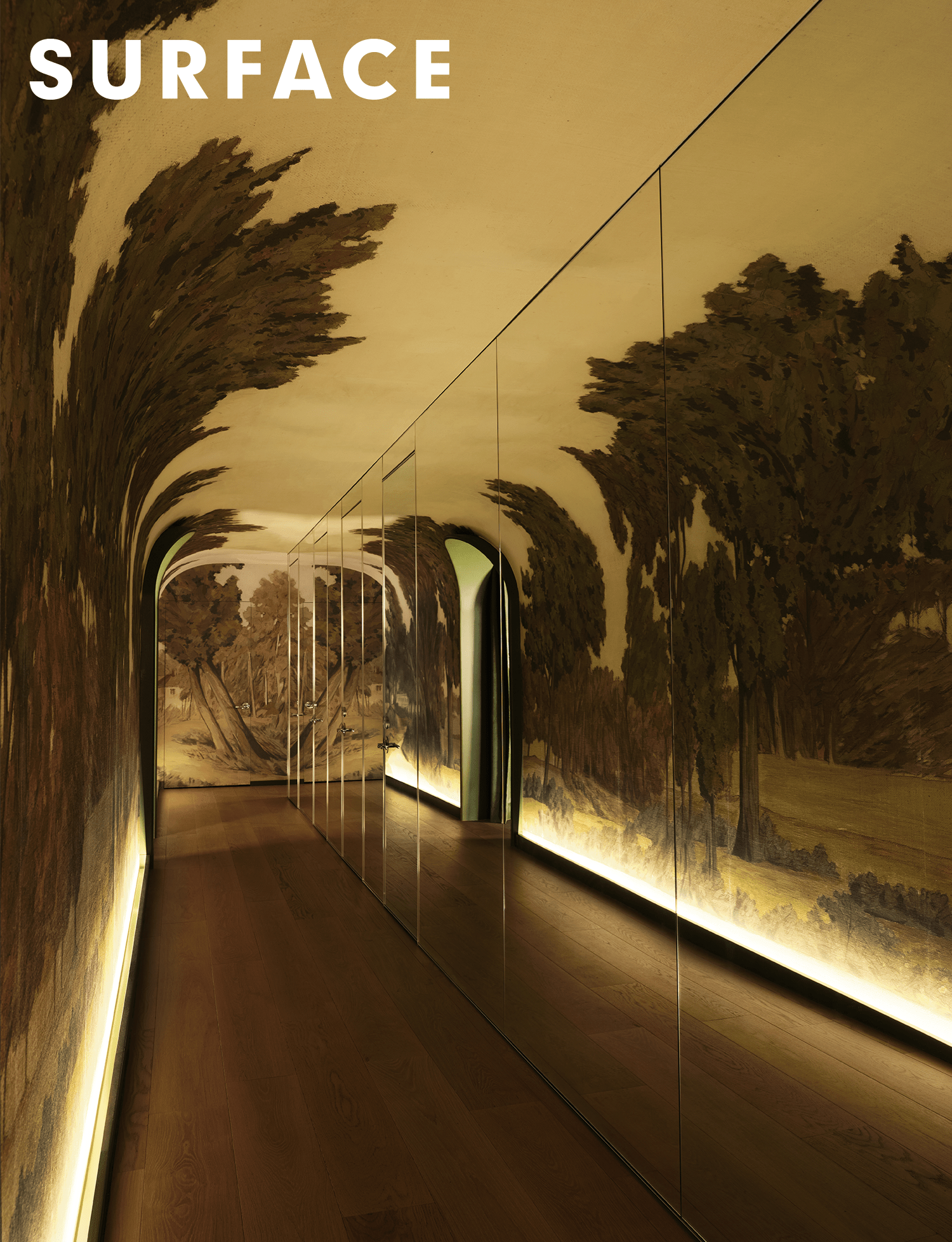 Surface: Daphne restaurant interior with botanical mural