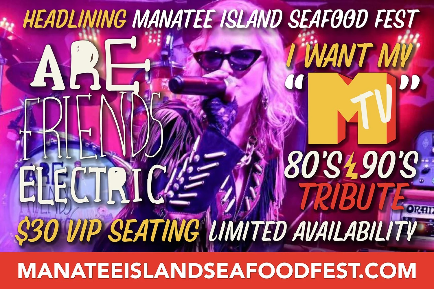 Are Friends Electric 'I Want My MTV' 80's & 90's Tribute at Manatee Island Seafood Fest